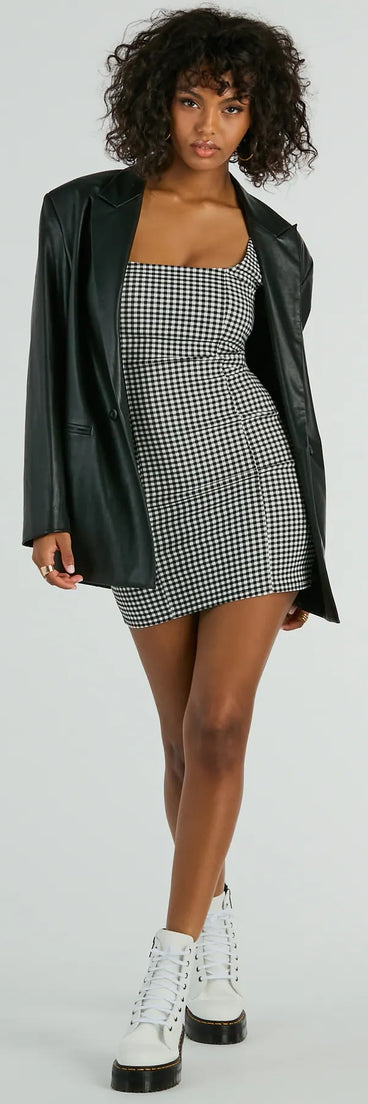 Sweeter Than Pie Scoop Neck Gingham Mini Dress (TEST)
