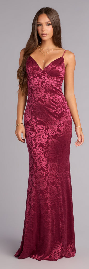 Vestido formal con lazo en la espalda Alex Floral (Dev)