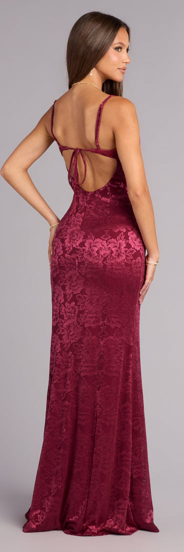Vestido formal con lazo en la espalda Alex Floral (Dev)