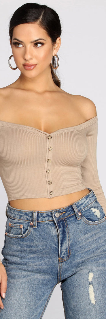 Off The Shoulder Ribbed Top