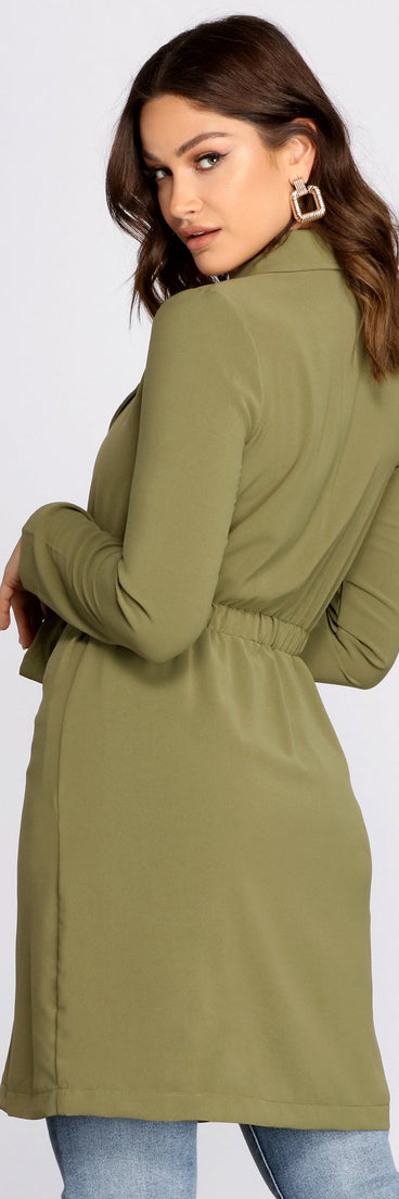 Cosmopolitan Chic Belted Trench Coat